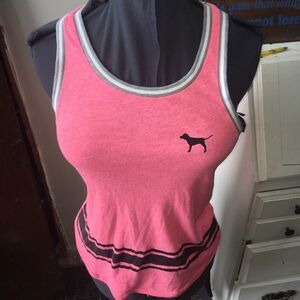 Victoria’s Secret athleisure pink jersey piped tank top